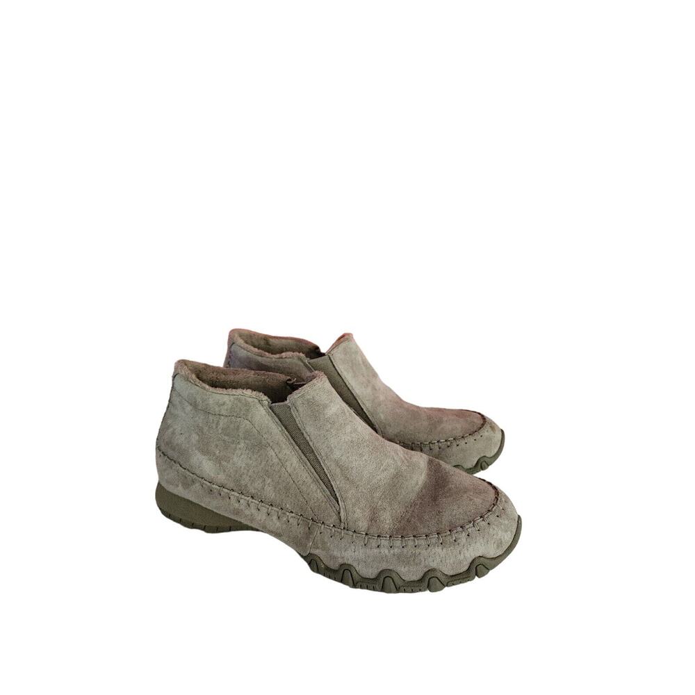 Skechers Women's Size 9 Suede Taupe Ankle Boots Slip On
